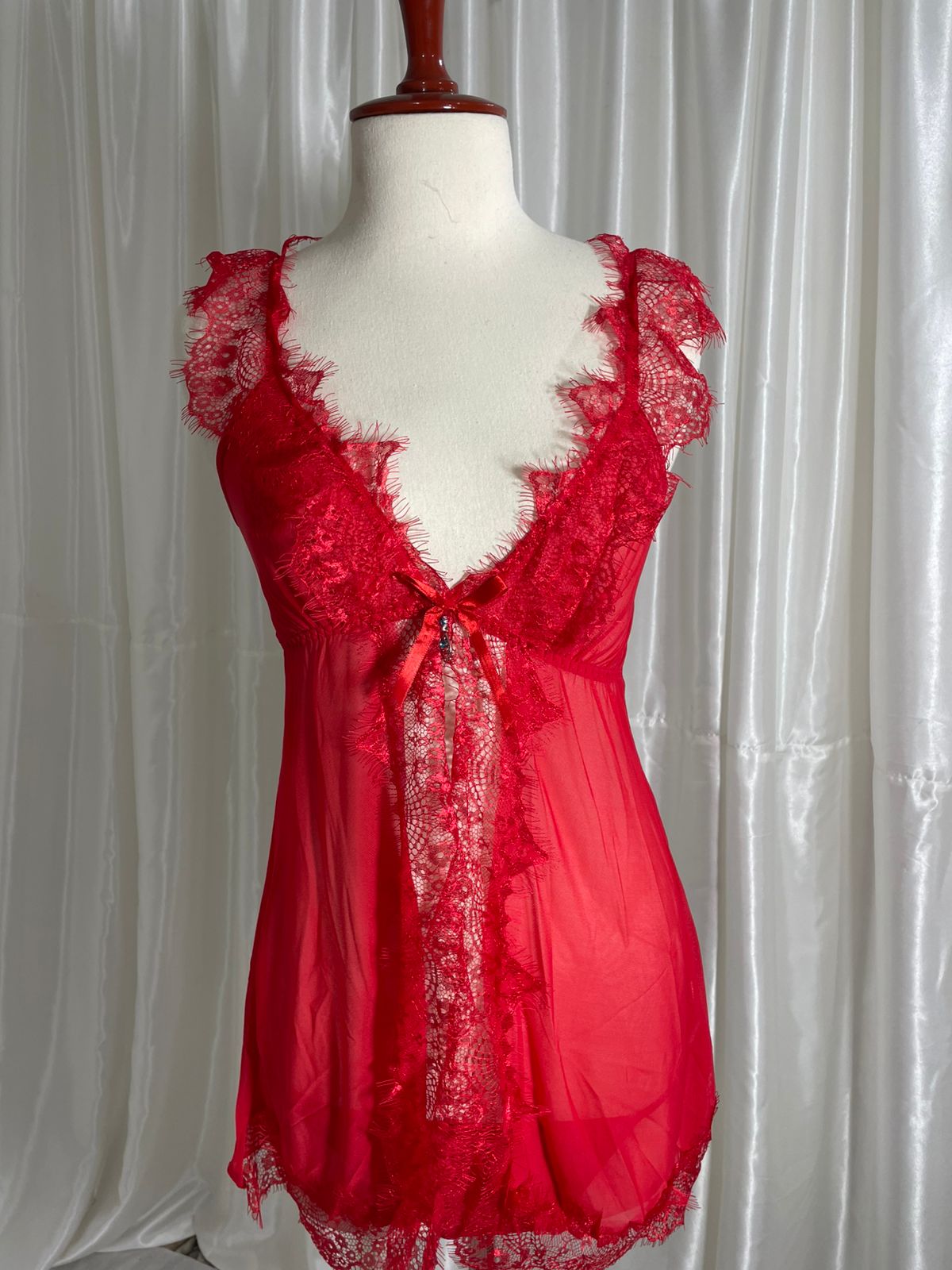 Lingerie Nightwear Lace Nightdress with Split Eyelashes in Sexy Lingerie