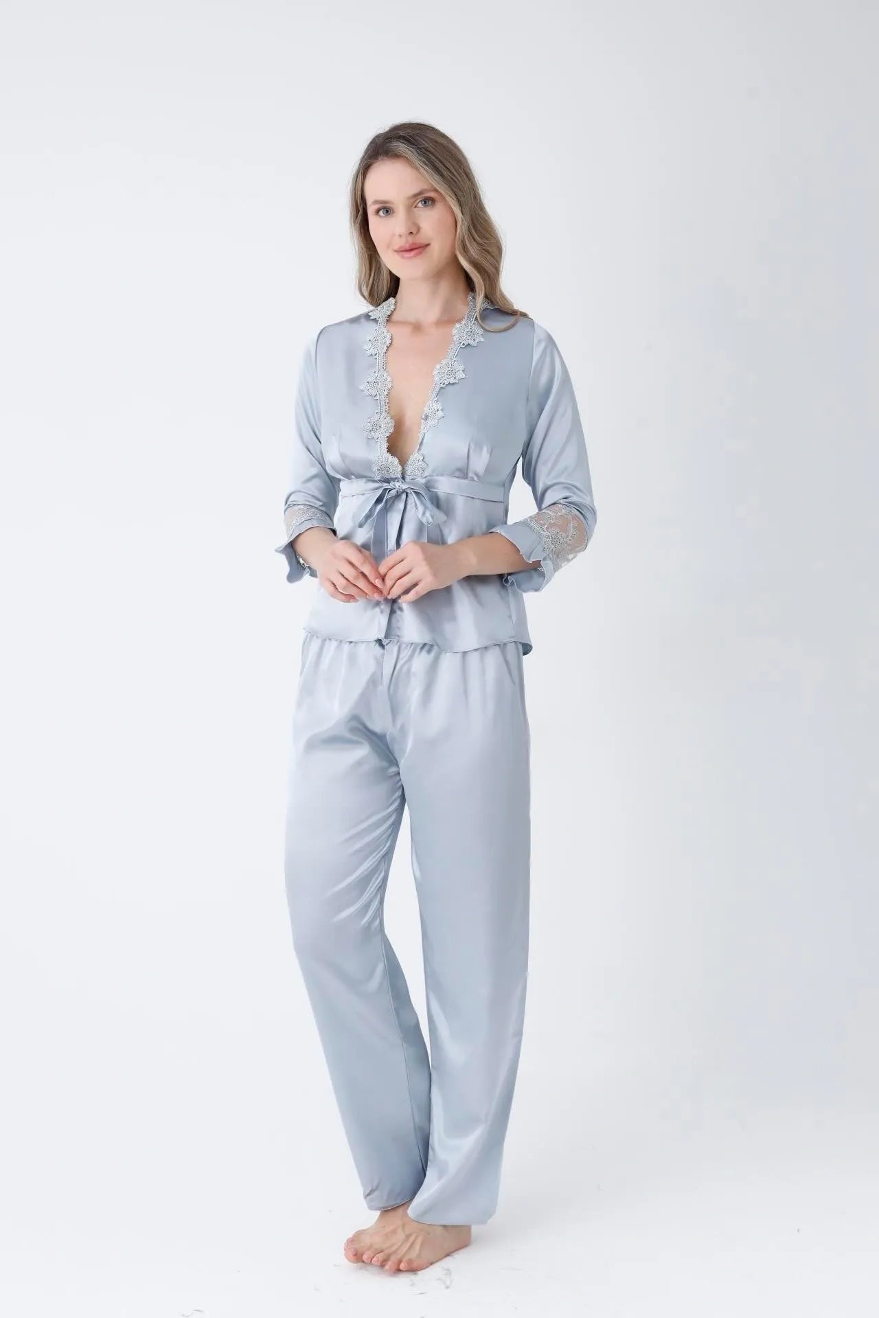 “2 PCS Elegant Bridal Nighty Set – Luxury Soft Sleepwear for Women”